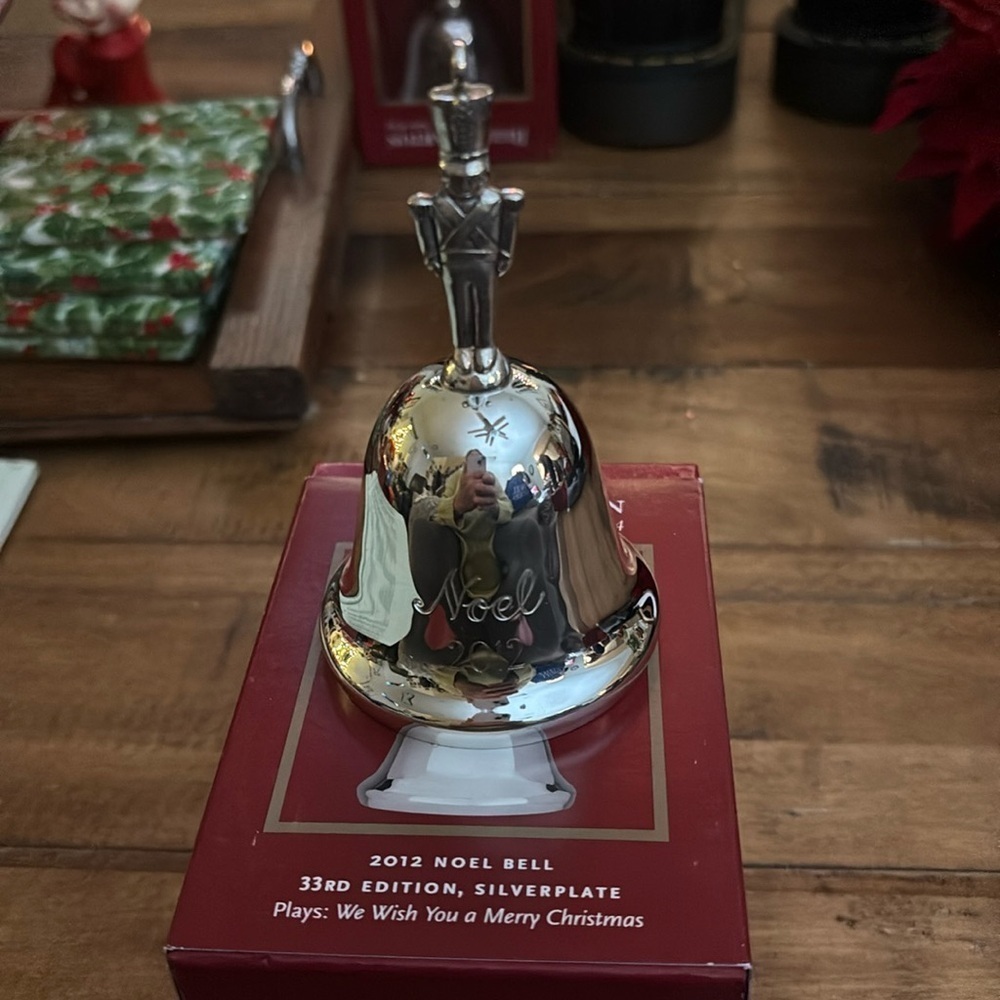 Reed Barton Silver Christmas Bell Ornament Musical Box